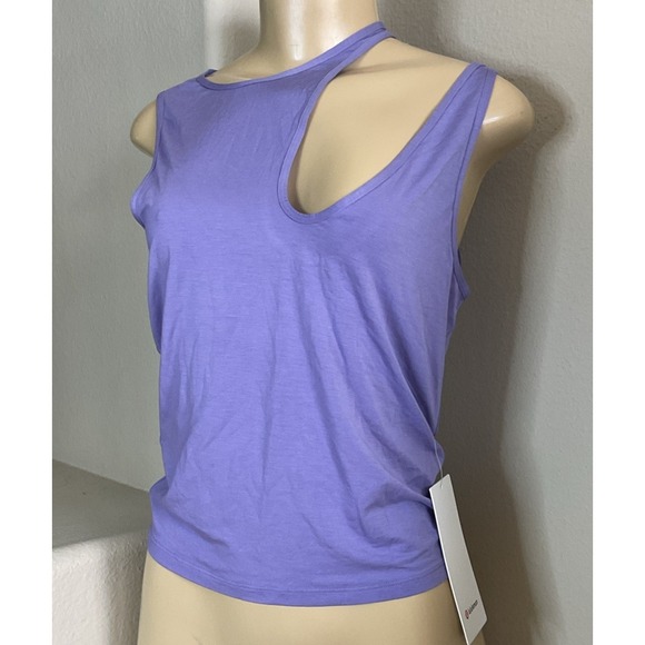 Lululemon Tank Top Shoulder Cut-Out Yoga Shirt‎ Sz 6 Purple Lavender NWT $68 - Picture 5 of 7